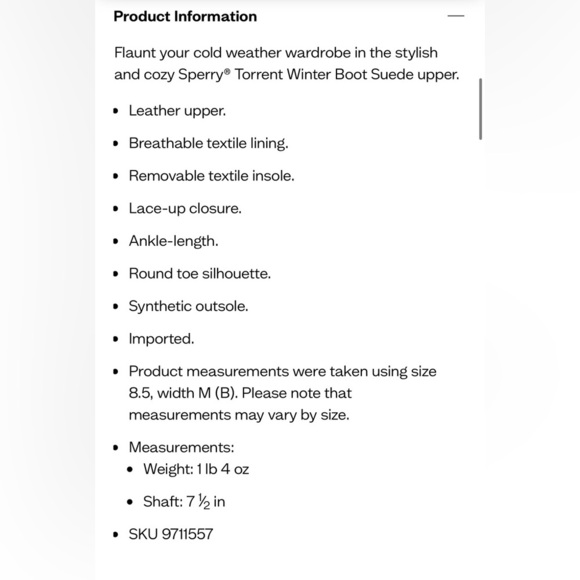 Sperry Torrent Winter Suede Boots. NWOB. Size 6.5. - Picture 16 of 16